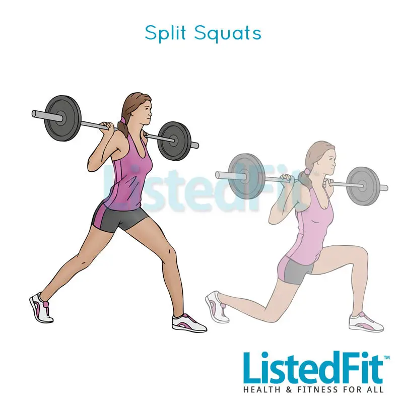 How to get a Brazilian Butt Lift Without Surgery Legs-Female-split-squats